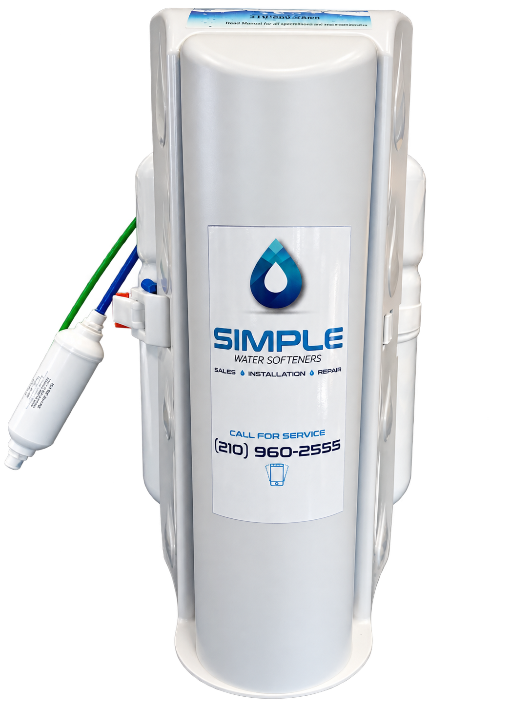 Front view of the Simple Water reverse osmosis drinking water system