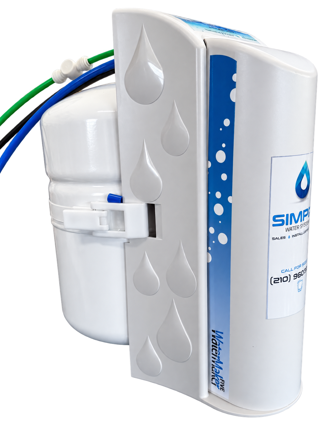 Angled view of the Simple Water reverse osmosis drinking water system